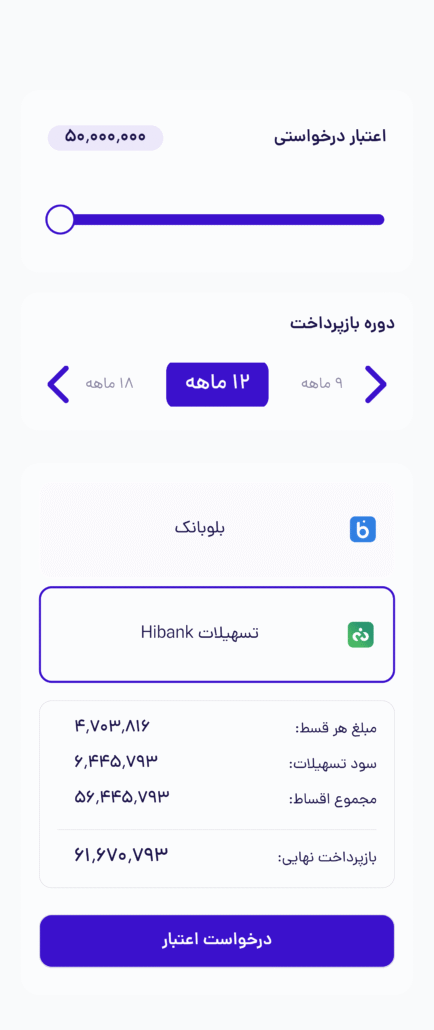 قالب محاسبه گر اقساط مشابه جی اس ام پی